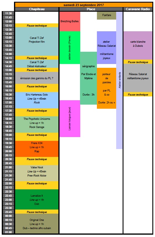 programmation kermesse des pikez samedi 23 septembre